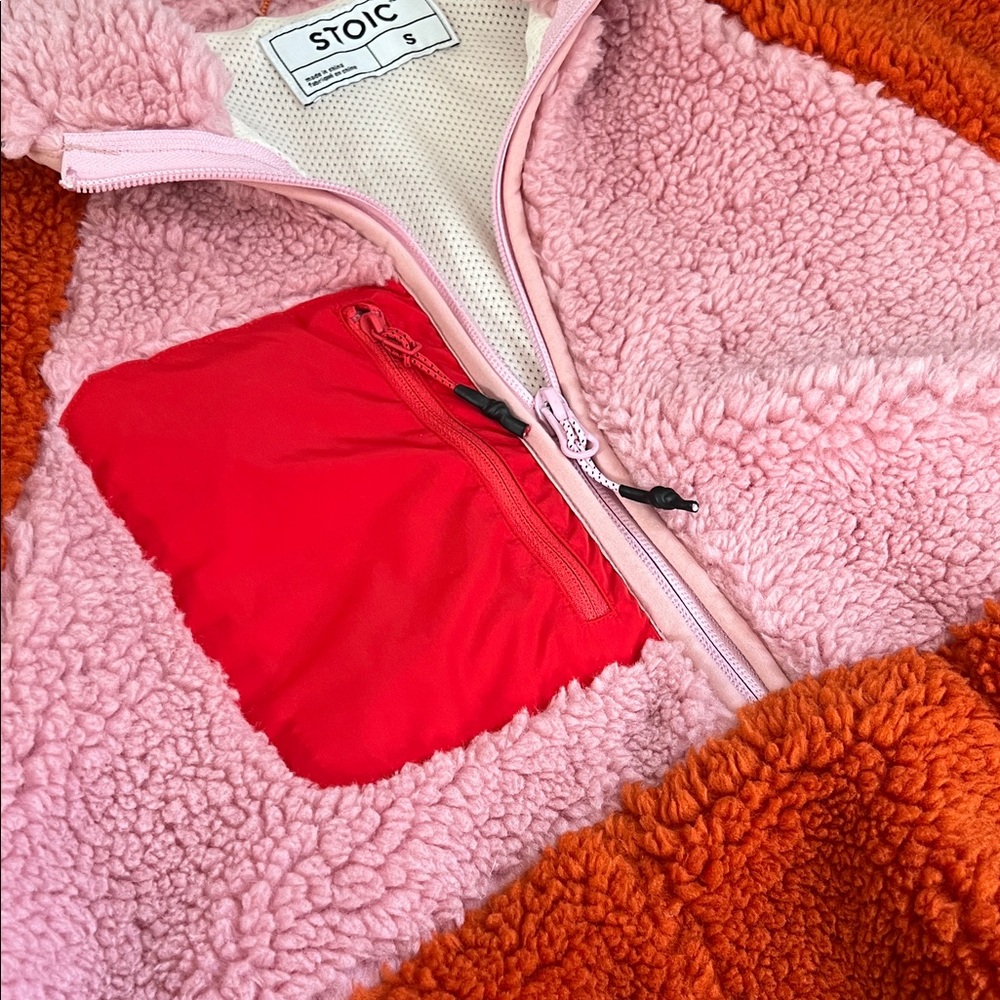 Stoic Women's Pink and Orange Fleece Jacket - Picture 3 of 7